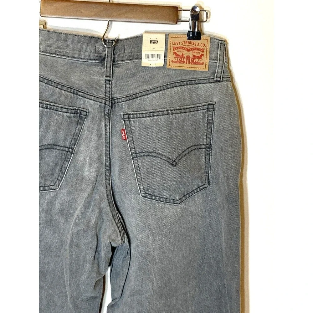 NEW Levis Jeans Womens 29 Gray Lo Pro Straight Leg Mid Rise 100% Cotton Splatter